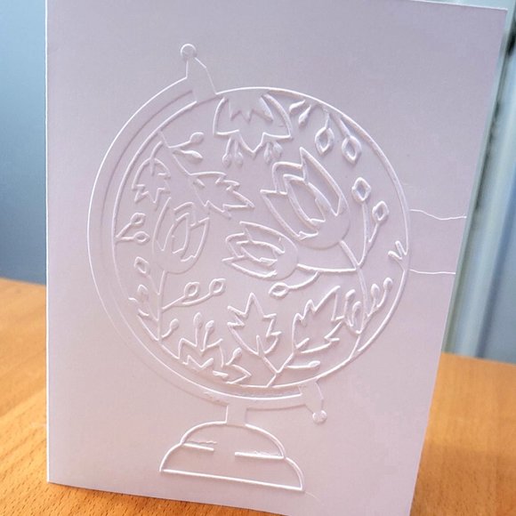 Embossed Globe, Set of 6 Cards, Floral Globe, Travel, Map, Compass, World Travel - Picture 2 of 3
